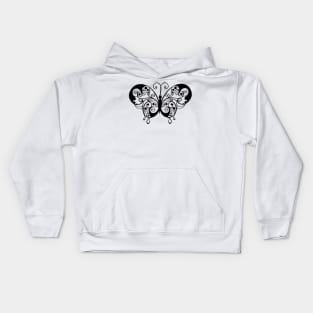 Ornate Butterfly Silhouette Kids Hoodie